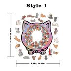 🎁49% OFF🎅135-Piece Morandi-Colored Cat Shaped Tray Wooden Jigsaw Puzzle