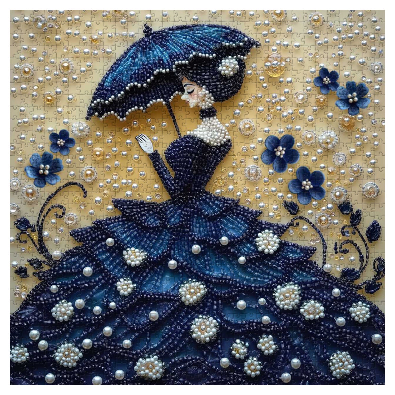 Beaded Lady Wooden Jigsaw Puzzles 1000 Pieces