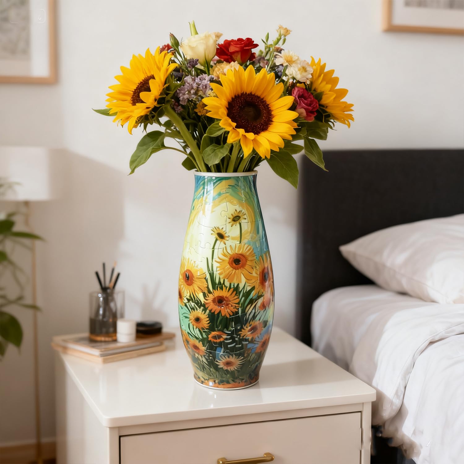 Unique 3D Puzzle Flowers Vases With Led Lights