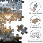 Butterfly Among Flowers Wooden Jigsaw Puzzle 1000 Pieces