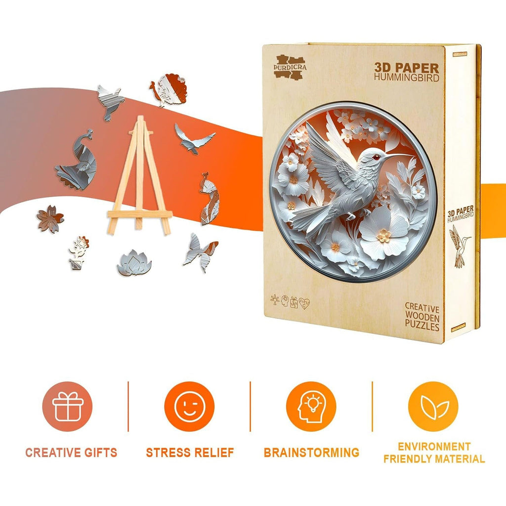 3D Hummingbird Wooden Jigsaw Puzzle