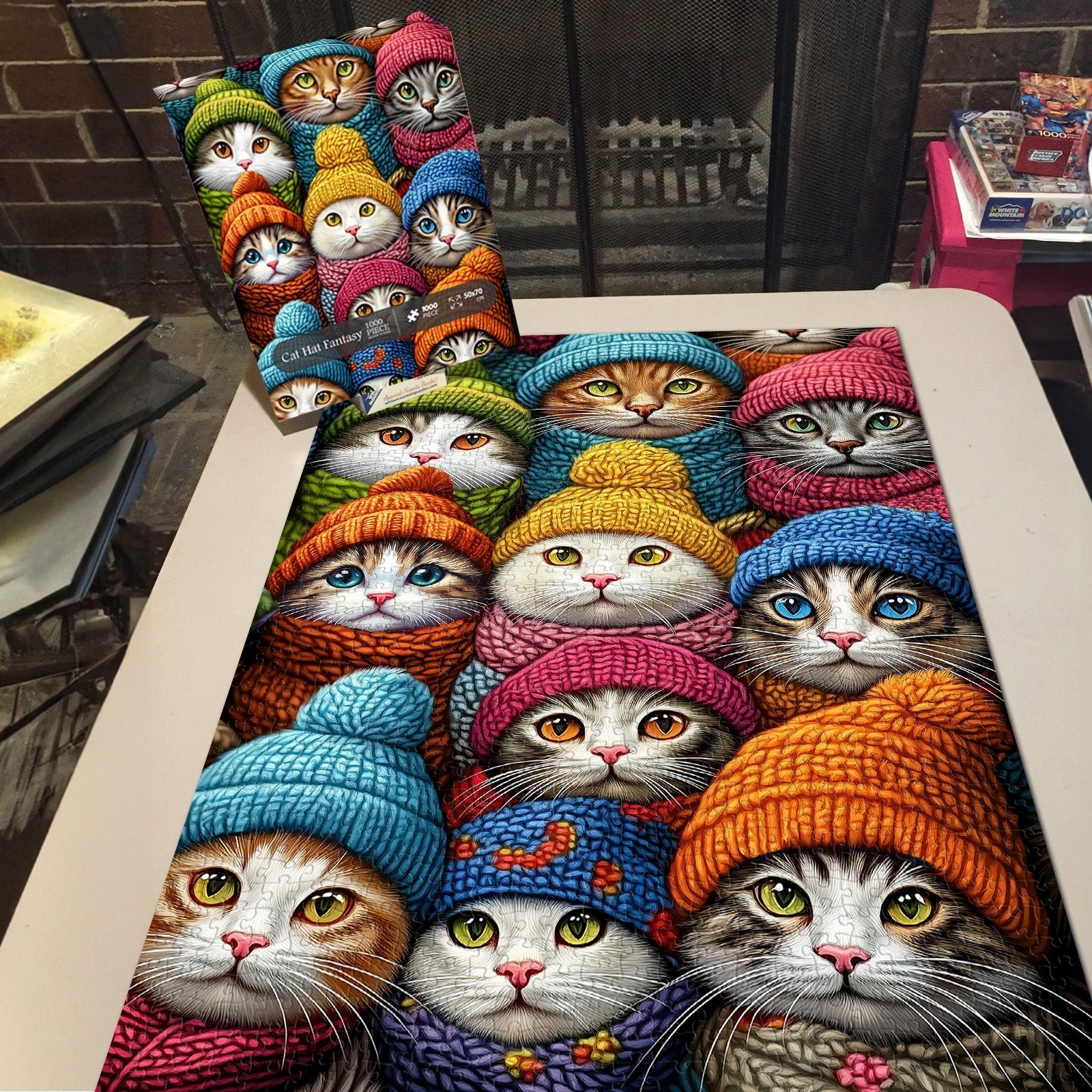Cat Hat Fantasy Wooden Jigsaw Puzzle 1000 Pieces