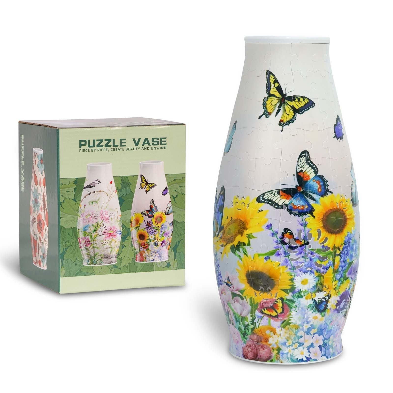 Unique 3D Puzzle Flowers Vases With Led Lights