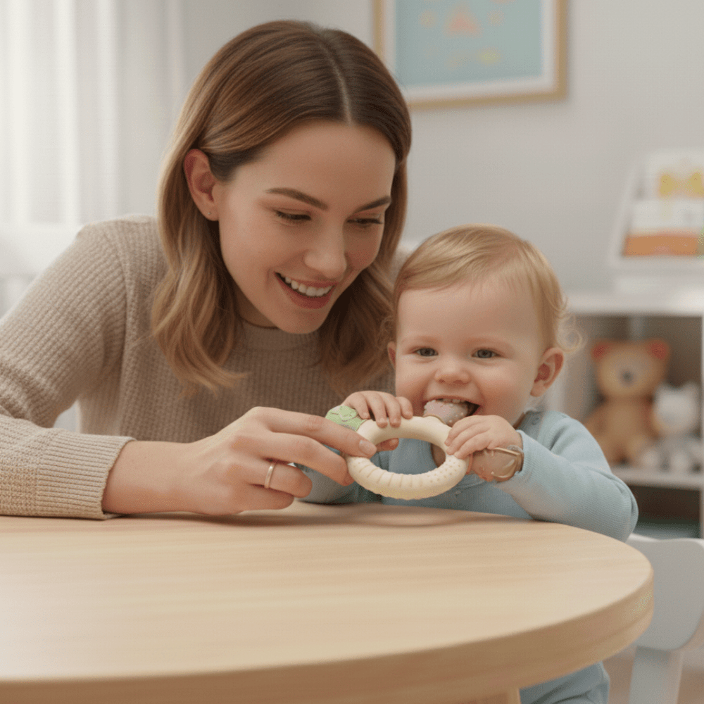 TENDERBITE – Soft silicone teething ring for babies – Safe relief for tenderly growing gums