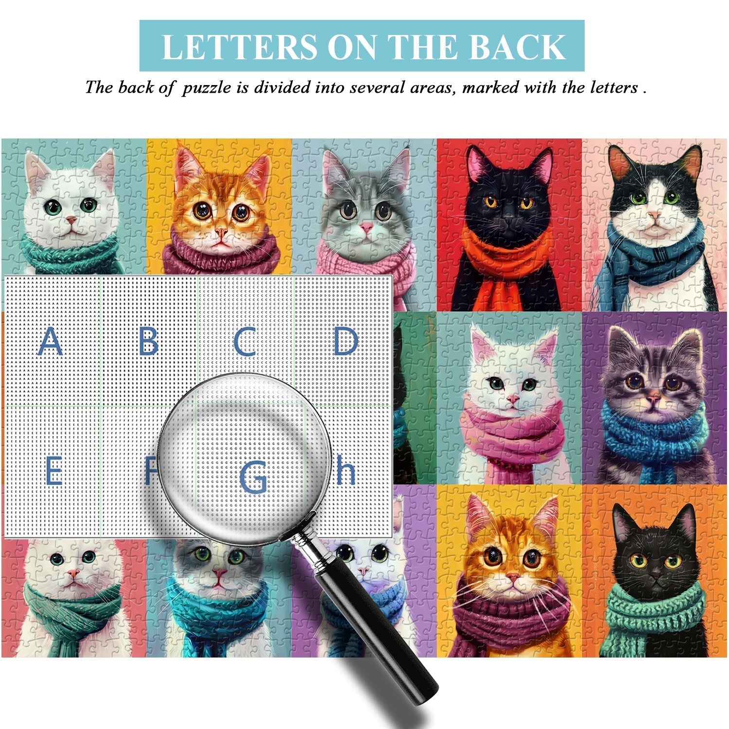 Cat Scarf Collection | 1000-Piece Wooden Jigsaw Puzzle