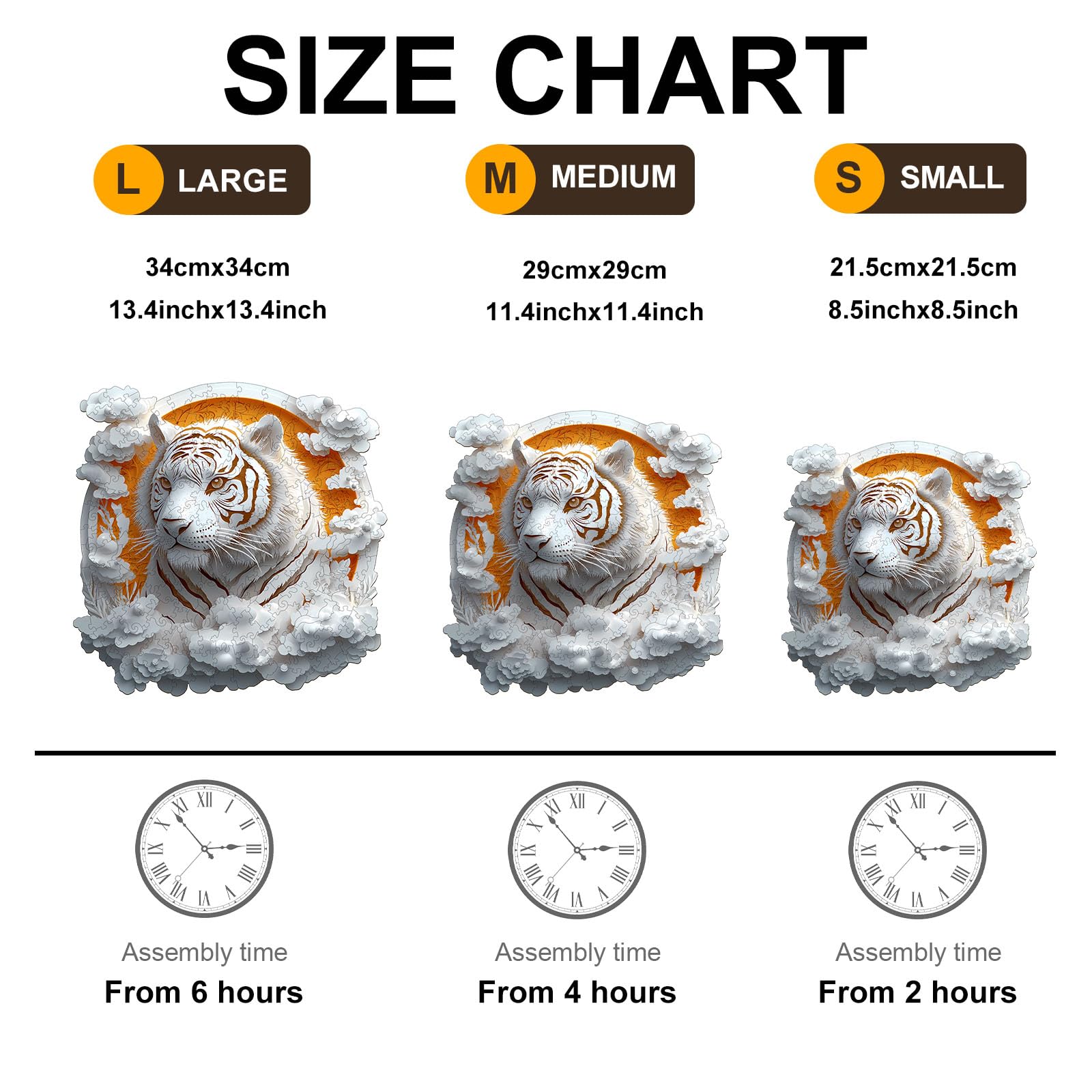 3D Tiger Wooden Jigsaw Puzzle