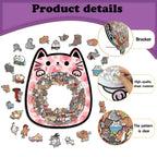 Cute Cat Shaped Tray Wooden Jigsaw Puzzle