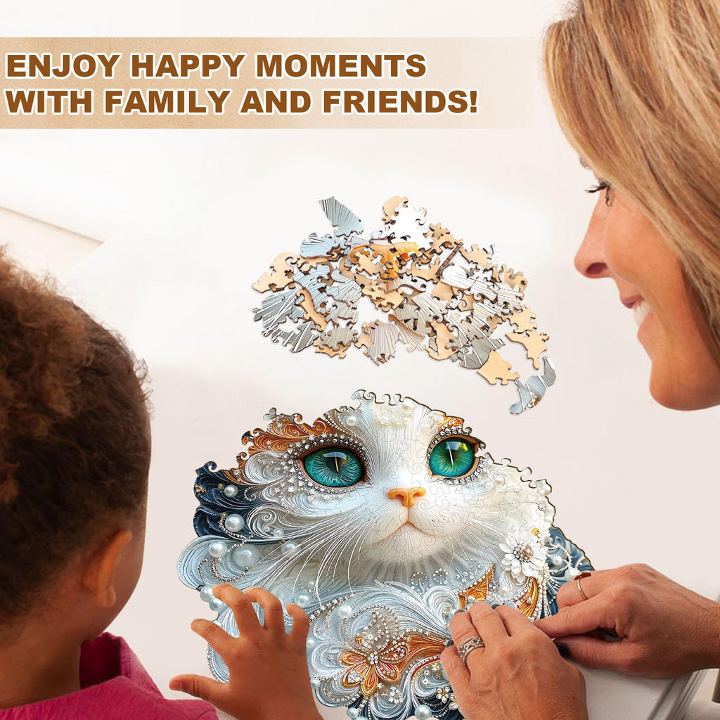 Hosally Jewelry Kitten Wooden Jigsaw Puzzle