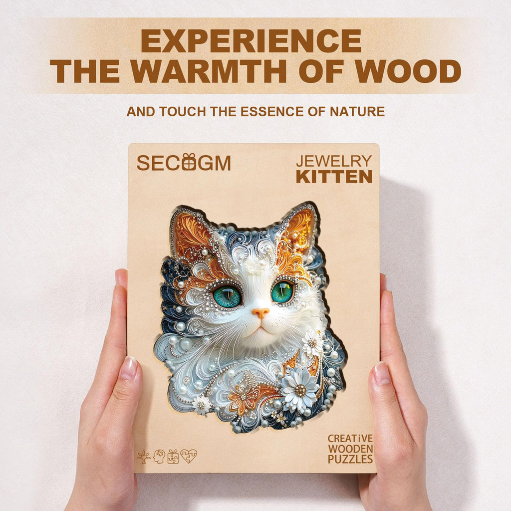 Hosally Jewelry Kitten Wooden Jigsaw Puzzle