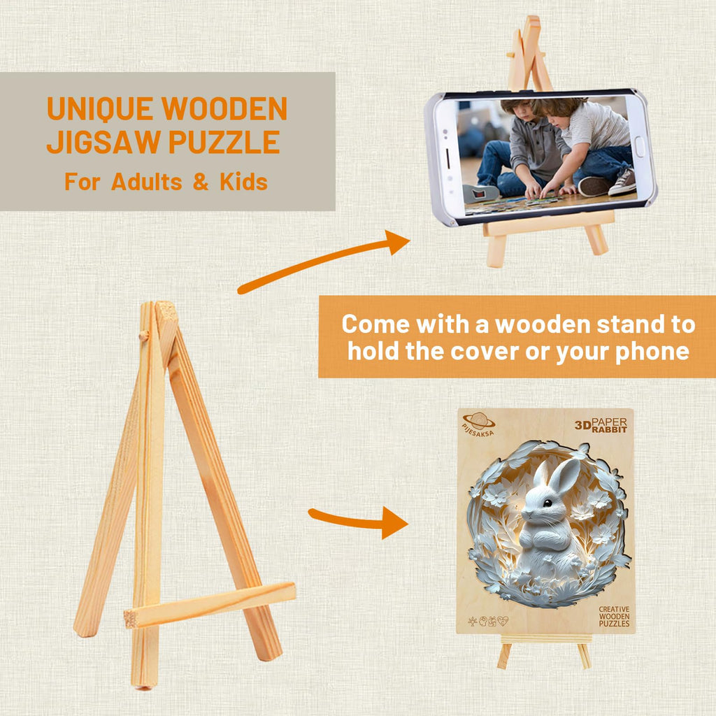 🐇3D Bunny Wooden Jigsaw Puzzle