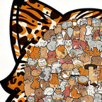 Colorful Cat-Shaped Tray Wooden Jigsaw Puzzle