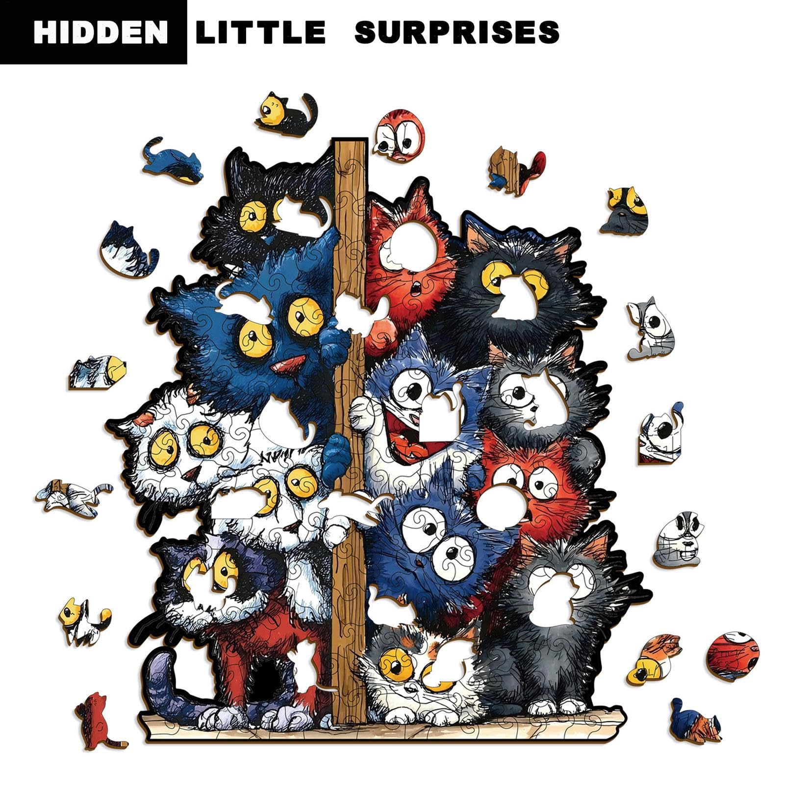Kitty Shaped Wooden Jigsaw Puzzle